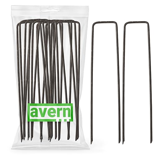 Avern 50 pack of 6 inch Garden Securing Peg for weed fabric, netting, fleece, groundsheets, landscape fabrics, polythene sheeting, chicken wire, membrane (50, 6/150mm, Steel)