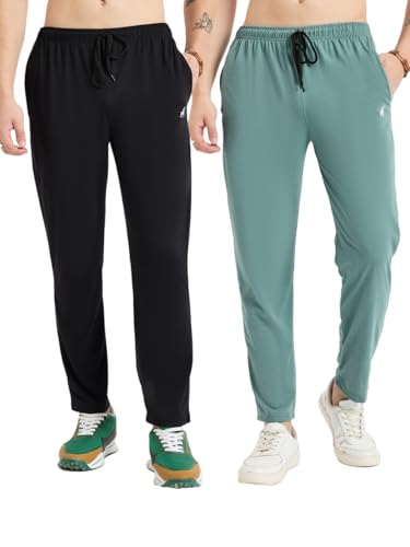 Image of Modeve Women's Solid Cotton Blend Track Pant for Summer Pack of 2