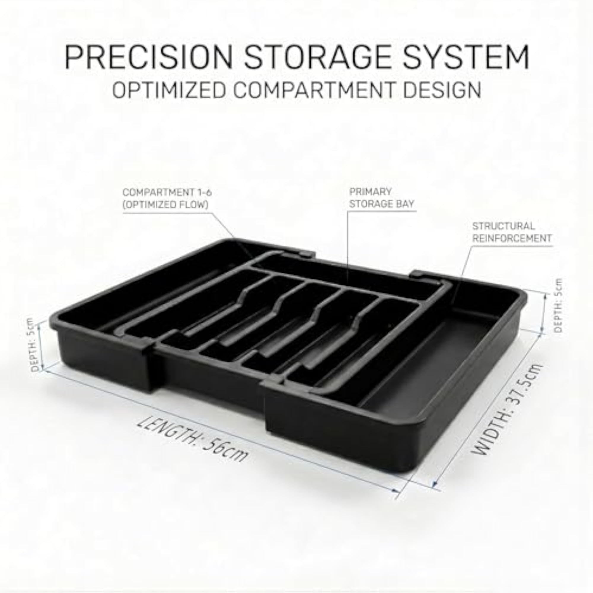 Drawer Organizer Tray, Adjustable Utensil Holder for Kitchen