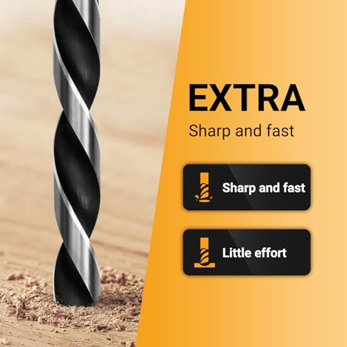 TOOLMAYS 7pcs Wood Drill Bit Set 4 mm, 5 mm, 6 mm, 7 mm, 8 mm, 10 mm, 12 mm x 230 mm Long Drill Bits Wood For Hardwood Softwood Plywood Mdf And Chipboard 5 TOOLMAYS 7pcs Wood Drill Bit Set 4 mm, 5 mm, 6 mm, 7 mm, 8 mm, 10 mm, 12 mm x 230 mm Long Drill Bits Wood For Hardwood Softwood Plywood Mdf And Chipboard - Image 5