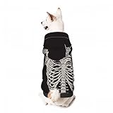 WONDERTIFY Skeleton Bone Love Music Pet Hoodie Halloween Rock Roll Skull Dog Cat Clothes Sweaters wi