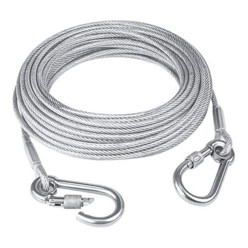 NIYANETAIL Heavy Duty Clothes Drying Rope 5 Meter with Hooks | Steel Clothesline for Balcony, Bathroom & Travel | Rust-Resistant Strong Cloth Line for Indoor & Outdoor Use (Silver)