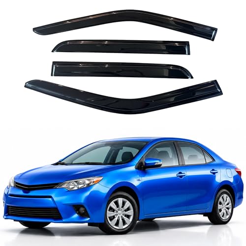 Image of IG Window Visors Fit for 2014-2019 Toyota Corolla, Out-Channel Rain Guards Vent Wind Deflectors 4PC, Car Accessories for 14-19 Corolla Sedan (Excludes Hatchback)