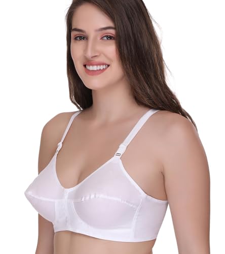 Image of SONA Bee-Heart Women's Cotton Full Coverage Non Padded Elastic Straps Bra Pack of 2