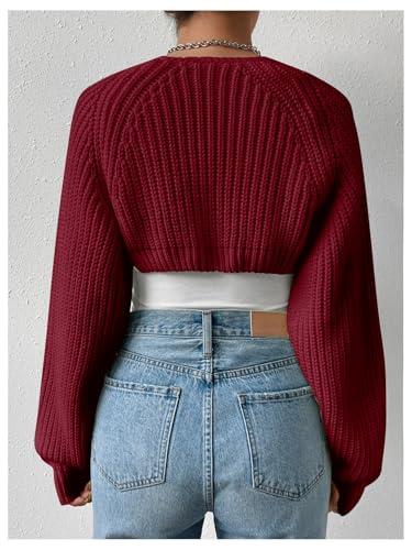 Image of Verdusa Women's Y2k Cropped Cardigan Sweaters Lightweight Knit Open Front Bolero Shrugs Spring Fall Outfits