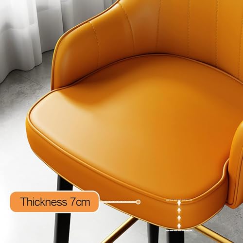 Tabourets de bar cuir gris avec dossier au design moderne et épuré