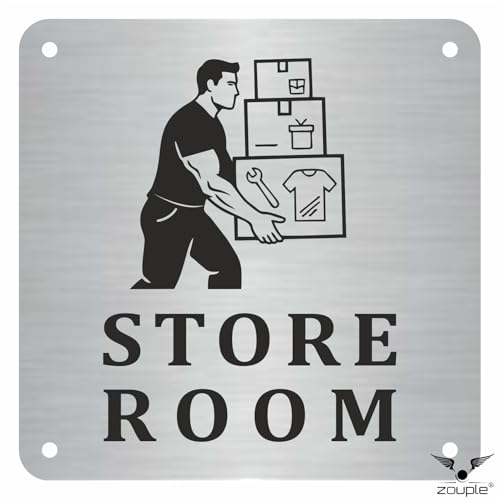 Image of STORE ROOM Sign, 8x8 Inch, Durable Steel, Dual Mount