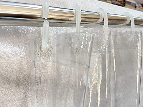 Image of SHAVIN Pvc Solid Waterproof Transparent 15Mm Thick Ac Sheer Door Curtain (Lenght 7 Feet) (54In X 84In), (Pack Of 1) Colour White,Rod Pocket Curtains