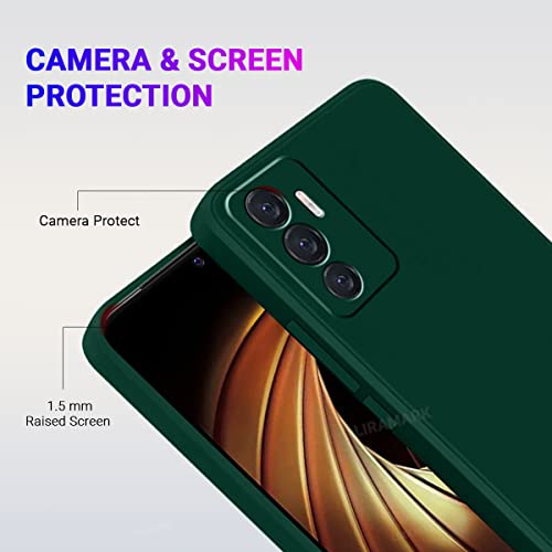 Image of LIRAMARK Silicone Soft Back Cover Case for Vivo V23e 5G / Vivo S10e 5G / Vivo Y75 4G (Silicone Green)
