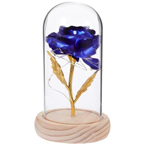 Lámpara de rosa artificial azul LAPYAPPE decorativa con luces LED eficientes 2