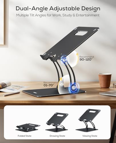 Nulaxy C1 Adjustable Laptop Stand — Dual-Shaft Riser for Eye-Level Posture — view 4