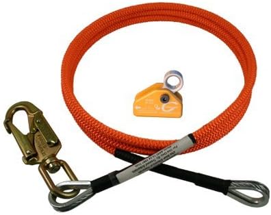 Arborist Wire-Core Flip Line with Rope Grab Adjuster and Swivel Snap Hook