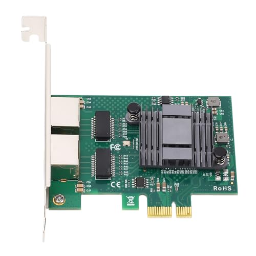 Tarjeta de red PCIe SUNGOOYUE, adaptador Ethernet Gigabit de 2 puertos con disipador de aluminio y conectores RJ45 dorados para computadora de escritorio miniatura 1
