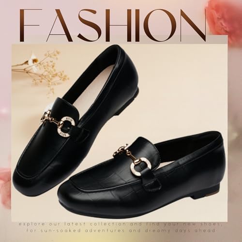 Image of DeYashopin Womens Loafers Shoes Fashion Low Heel Slip on Shoes Comfortable Driving Flats