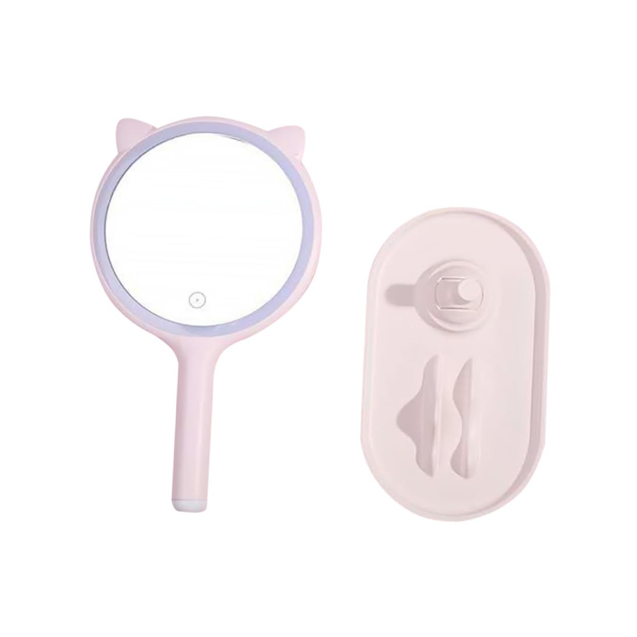 Lampe pour Retouches Rapides au Bureau et Miroir Compact de Sac