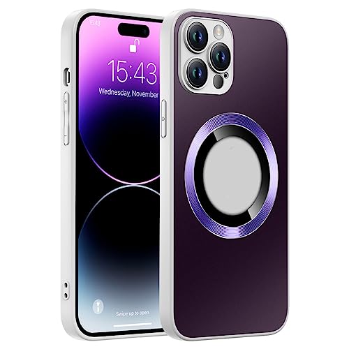Coque d'armure magnétique pour chargeur sans fil iPhone 14 Pro protection métal