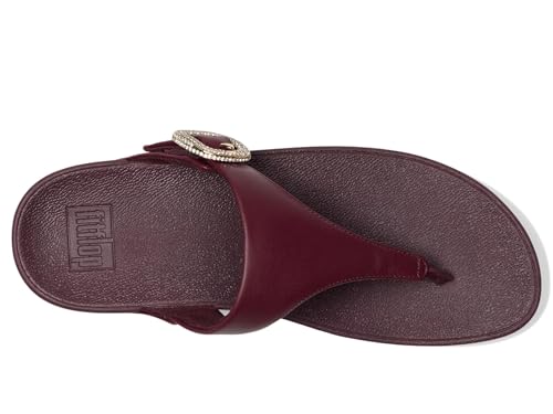 Image of FitFlop Women's Lulu Crystal-Buckle Leather Toe-Post Sandal