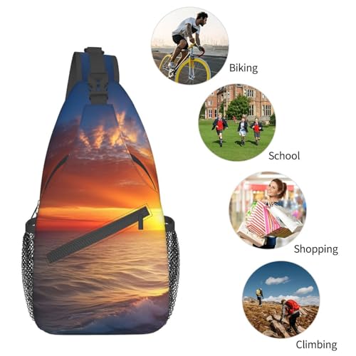 Sac à dos imprimé coucher de soleil léger taille unique