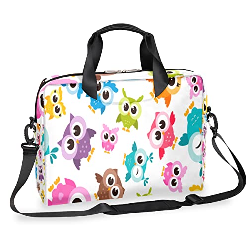 Funda para portátil de 13-16 pulgadas diseño de búhos coloridos maletín de hombro