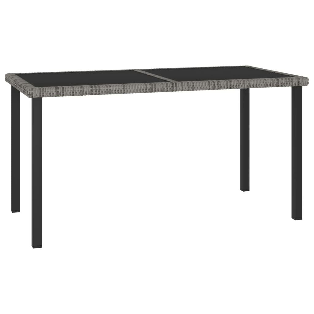 vidaXL Juego de Comedor para Jardín 5 Piezas Terraza Exterior Hogar Muebles Cocina Silla Mesa Asiento Suave con Respaldo Ratán Sintético Gris