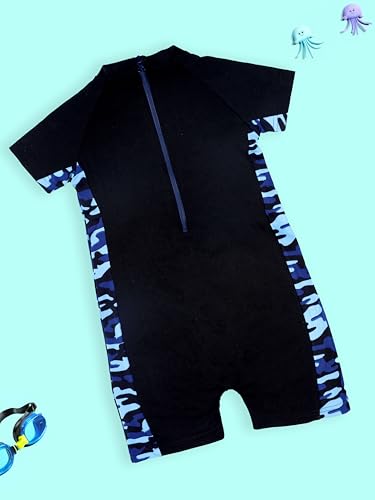 Image of KiddoPanti Boys & Girls Half Sleeve Mid Thigh Length Swim Suit