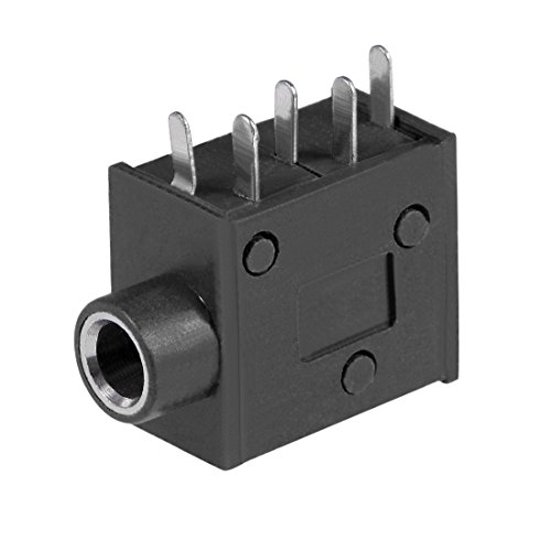uxcell 6 pcs conector de audio 3.5mm 5 pines para PCB miniatura 1