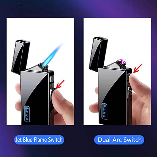 Encendedor 2 en 1 con arco y llama de butano recargable USB miniatura 3