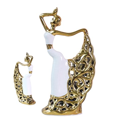 Genérico Estatuilla De Bailarina, Figura Decorativa Danza Femenina, Arte Decorativo Elegante para Estudio, Dormitorio, Bodas, Estantería, Mesa de Entrada y Muebles de TV