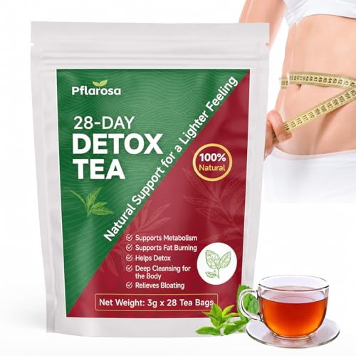 Detox Tea for Weight Management Routine, 28 Herbal Tea Bags with Oolong Tea, Green Tea Extract, Mate, Ginseng, Dandelion, Nettle & Lemongrass, Vegan Herbal Wellness Tea, 84g