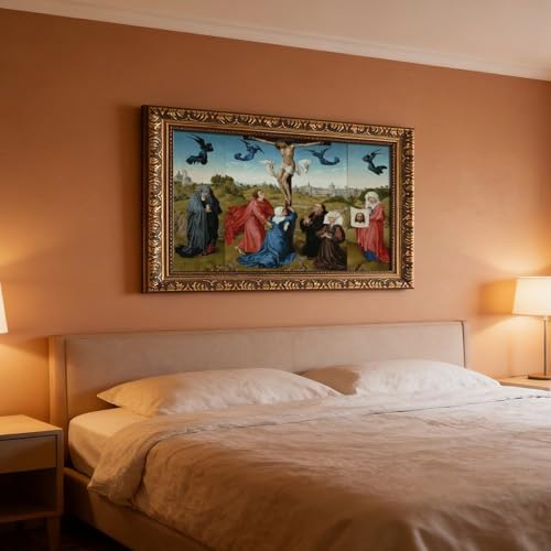 Impression triptyque Crucifixion toile décoration murale bureau 40x61cm