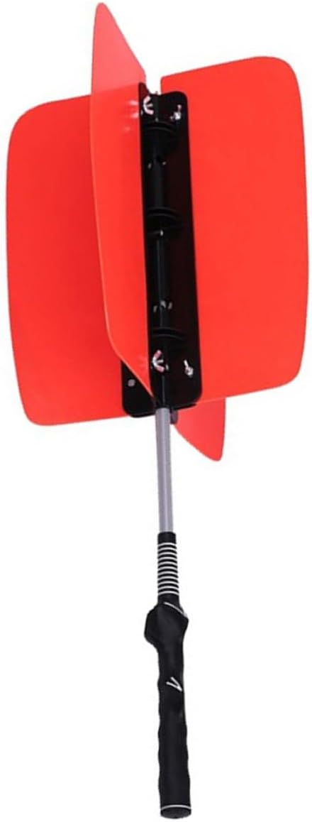 Golf Swing Trainer Fan Pinwheel with Grip Wind Resistance Training Aid for Improving Stroke Distance and Strength Easy to Install Practice Equipment for Beginners and Random Color