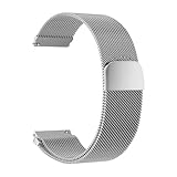 PIGLOLKINY Cinturino universale di ricambio for cinturino magnetico for ritorno in acciaio inossidabile, milanese(Silver,16mm)