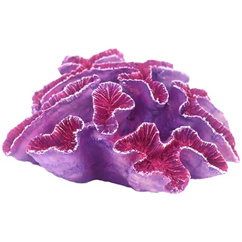 Image of Ulifery Coral Reef Aquarium Decorations Big Fish Tank Ornaments, Pink and Purple