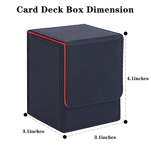 Hesplus Card Deck Box For Mtg, Trading Card Storage Box Fits 100+ Single Sleeved Cards, Premium Pu Leather Game Card Case For Mtg/Tcg/Ccg Magic Commander Cards - Black #TOP5