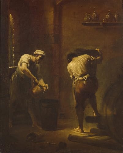 Cuadro Scena in Cantina Giuseppe Maria Crespi lienzo decorativo para salón y oficina de 60x90