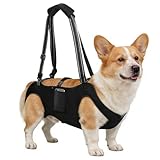 INKNOTE Dog Lift Harness with Pocket Full Body Dog Harness with Adjustable Handle Dog Carrying Sling Pet Legs Support Sling for Senior Dogs Joint Injuries Post Surgery Recovery Hiking,Black,L
