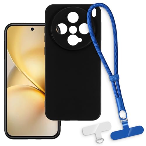 OAGELIM 2-in-1�ی�P�[�X�ƃ��X�g�X�g���b�v Vivo X200 Pro Mini 5G �Ƃ̌݊������� ���O���\�ȃ��j���[�h�t���d�b�J�o�[�A����~�ߕ����h�~�O���b�v�n���h�� (�u���b�N + �u���[)
