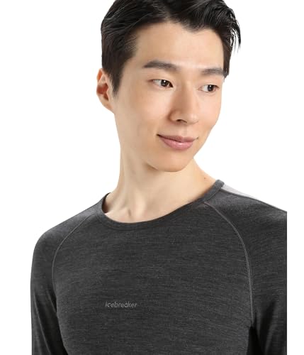 Icebreaker 200 Zoneknit Long Sleeve Crew Jet Heather/Black/Metro Heather XL3