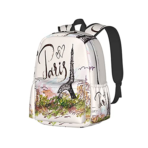 Sac à dos 17 pouces Paris Eiffel pour ordinateur portable et cours
