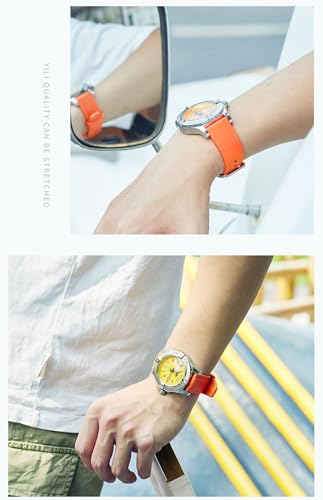 Image of Watch Band Quick Release Fluororubber 19mm 20mm 21mm 22mm Soft Durable Universal FKM Rubber Replacement Band Strap for Men Women