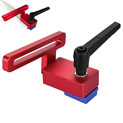 PERFETSELL Tope de Pista para 30cm T-Track T-Slot Tope de guia Tope de Ranura Deslizante Tope de la Pista de Inglete con Bloqueo para Herramienta Manual de Carpintería