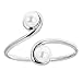 Sterling Silver Freshwater Cultured Pearl Crossover Adjustable Ring or Toe Ring