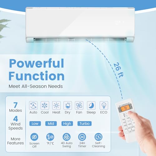 image for GLACER 12000 BTU Mini Split Air Conditioner & Heater, 22 SEER2 Inverte
