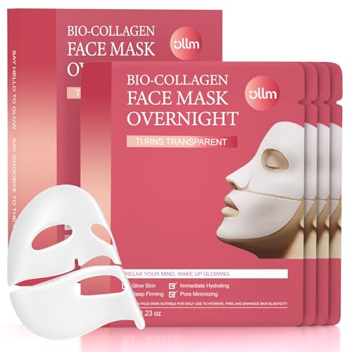 Korean Overnight Collagen Face Mask: 35gx4ea Hydrating Elasticity Lifting Firming,