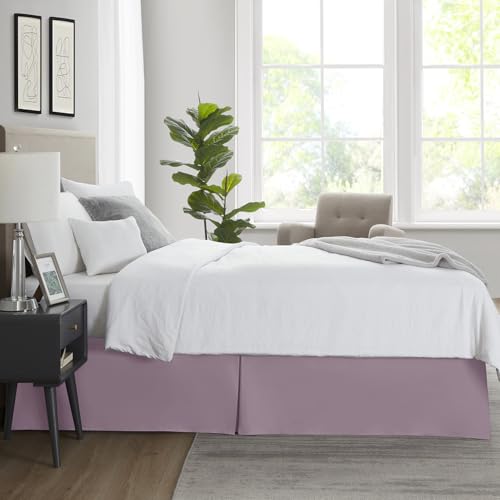 Image of Nestl Light Baby Blue Bed Skirt Queen Size - Queen Bed Skirt 14 Inch Drop - Brushed Microfiber Bed Skirts - Hotel Quality Pleated Bed Skirt - Shrinkage & Fade Resistant