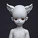 DOLLZONE Miyou, an Adorable bjd Doll with Clothes, Tail, Hair from dollzone Shop (White, Fox Ears with Makeup)