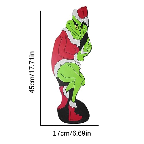 Grinch Wanddeko - Grinch Gartendeko Wohnzimmer gartendekoration wanddekoration Skulptur Statuen Home Dekorationen Balkon Outdoor-Zaun Terrasse – Bild 4