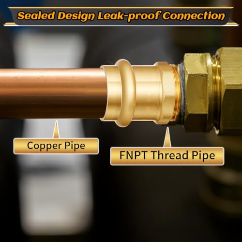 Image of 16 Pack 1 inch Press x 1 inch MIP Brass Press Fittings | Npt Adapter for Residential & Commercial Piping