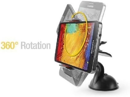 BlastCase Car Holder/Windshield 360 Degree Cradle Mount for Samsung Galaxy S4 / Galaxy S5 / Note 2 / Note 3 (Accommodates Skins, Bumpers or Rugged Cases)