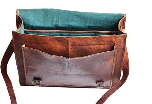 Jaald T5435 18 Inch Leather Messenger Bag Laptop Case Office Briefcase Gift thumb #2